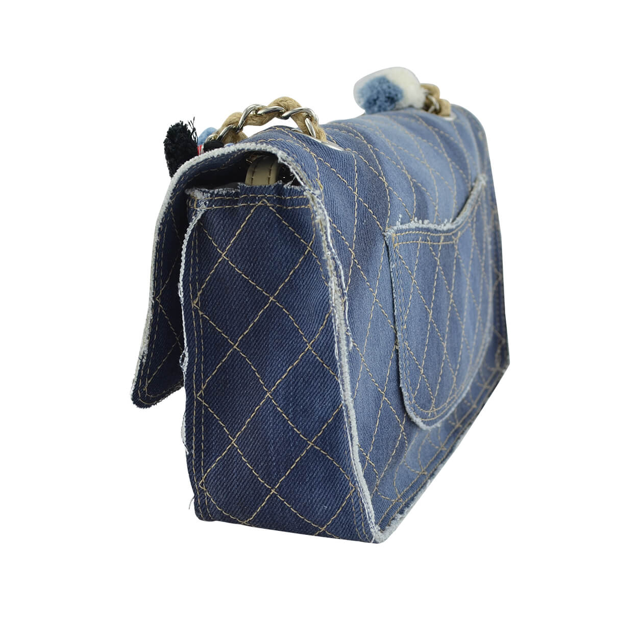 Handtasche CHANEL Printed Denim Flap Bag Medium gebraucht 11