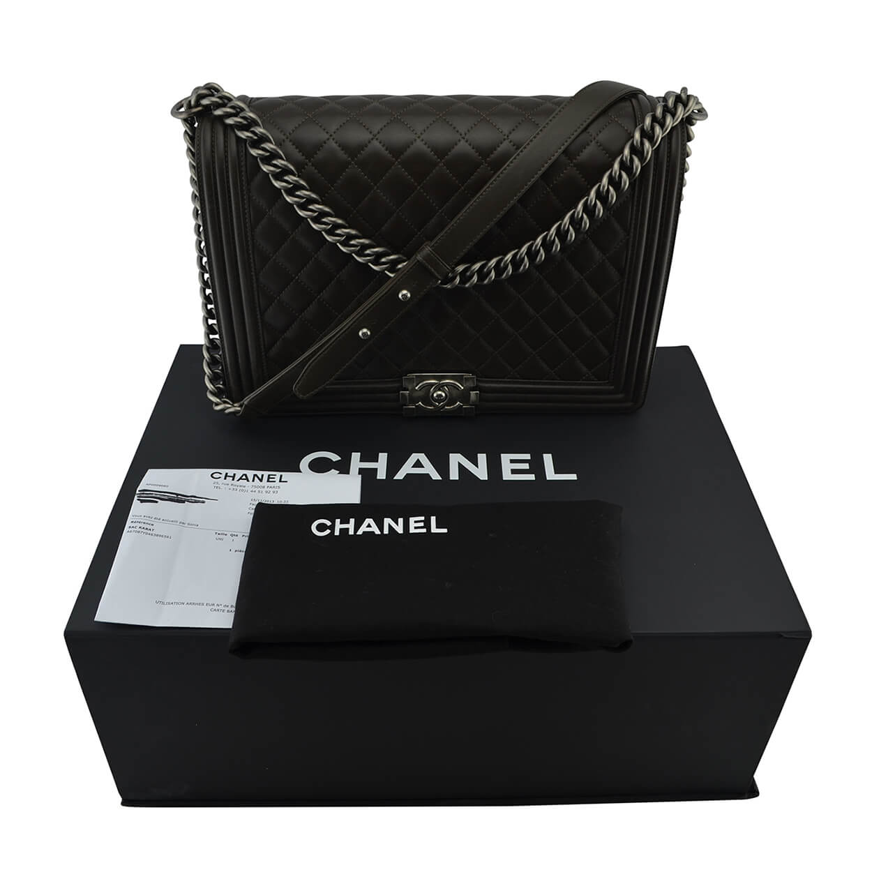 Handtasche CHANEL Large Boy Bag Braun gebraucht 2