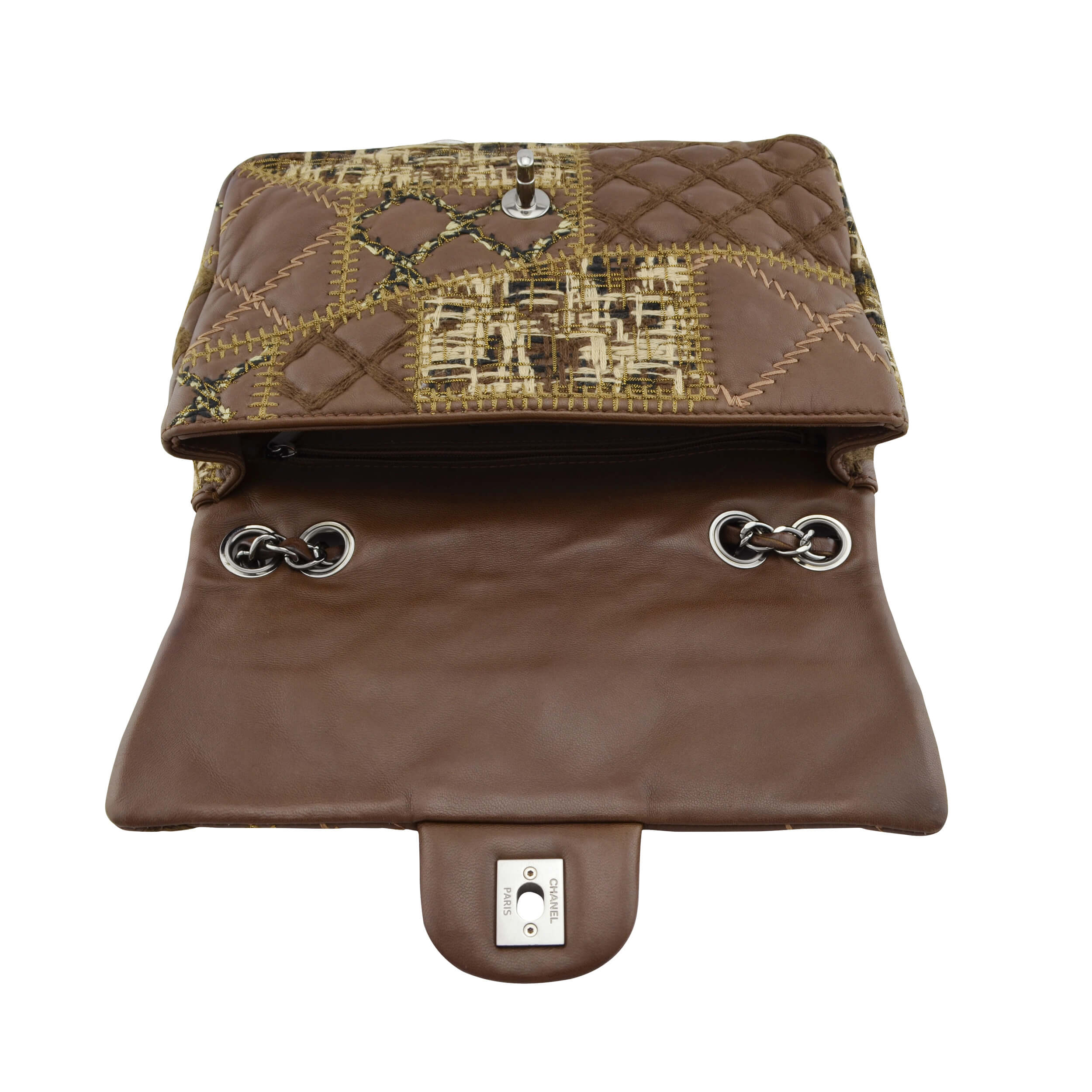 Handtasche CHANEL Quilted Leather/Tweed Patchwork Medium Flap Bag gebraucht 6