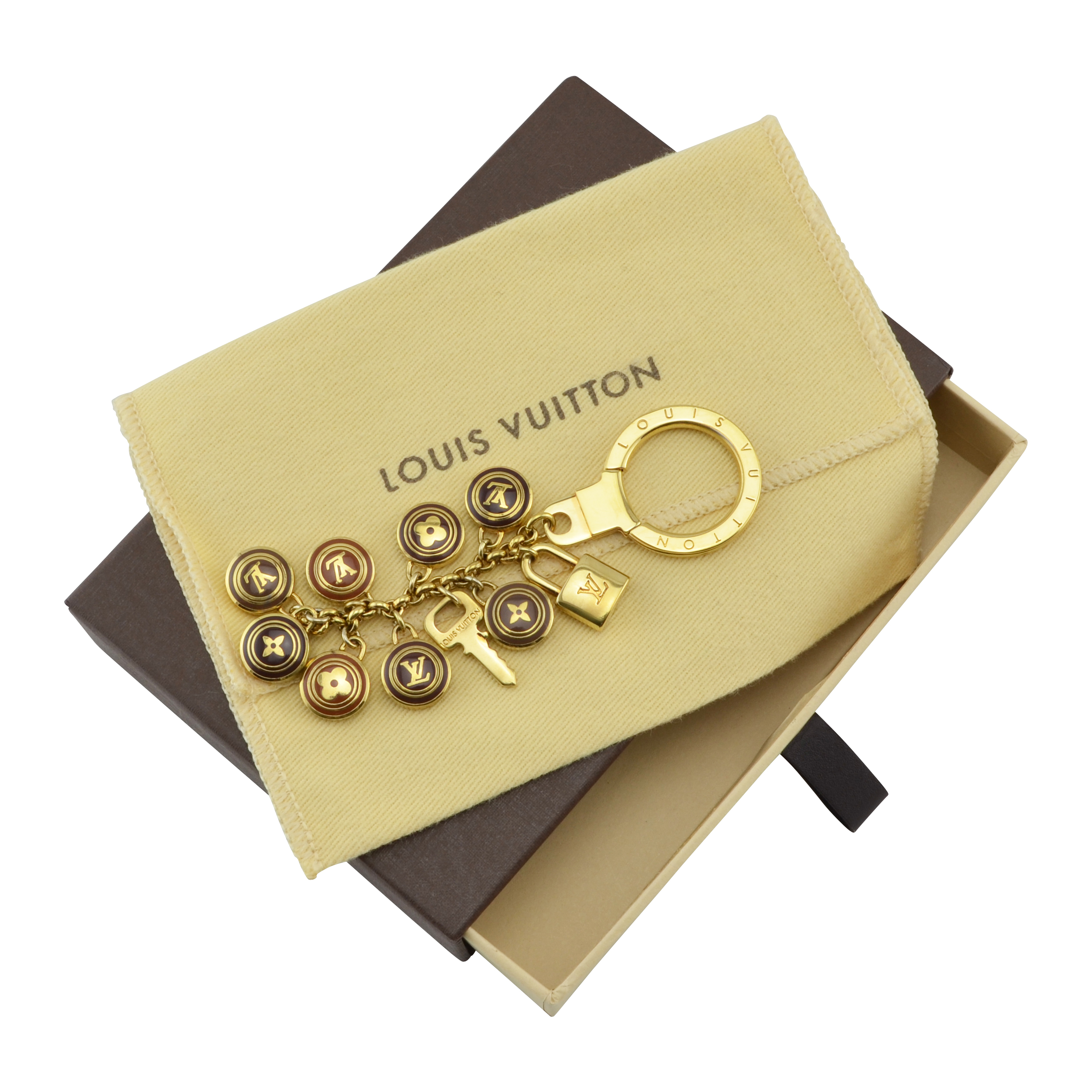 LOUIS VUITTON Pastilles Key Chain Bag Charm Brown 1190042