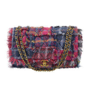 Handtasche CHANEL Tweed Fringes Multicolor Flap Bag Second Hand 2