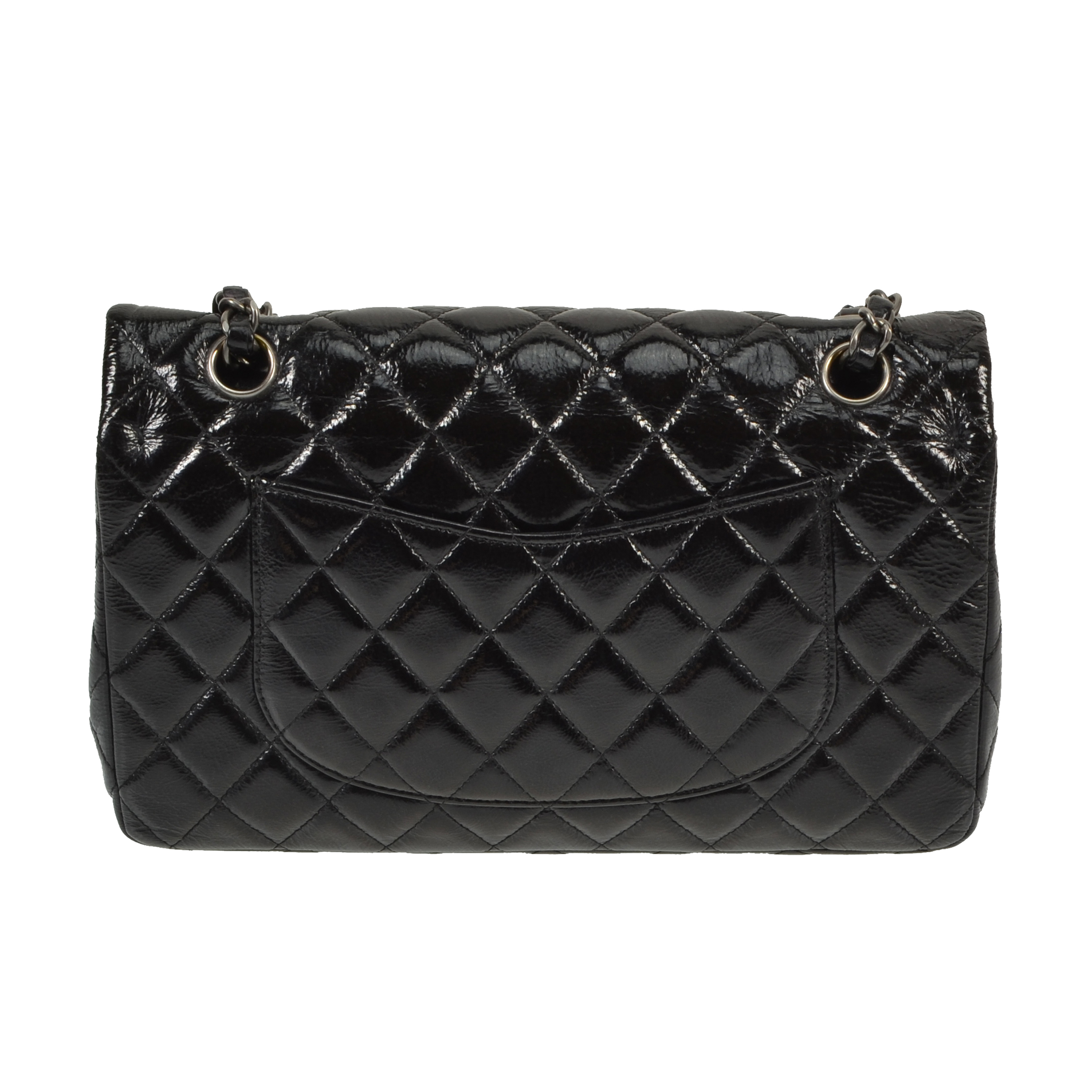 CHANEL Timeless Distressed Double Flap Bag Medium Schwarz 3