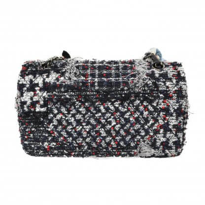 CHANEL Pom Pom Tweed Flap Bag Handtasche 3