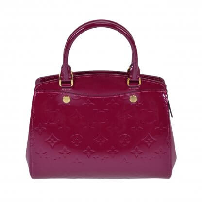 Louis Vuitton Bréa PM Monogram Vernis Magenta Leder Handtasche Second Hand 3