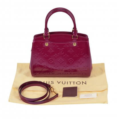 Louis Vuitton Bréa PM Monogram Vernis Magenta Leder Handtasche Second Hand 1
