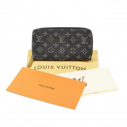 Louis Vuitton Zippy Portemonnaie Black Denim Second Hand 1