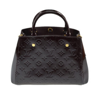 Louis Vuitton Montaigne BB Monogram Vernis Leder Amarante Handtasche Second Hand 2