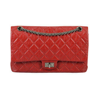 Chanel 2.55 Reissue Medium 226 Double Flap Bag Leder Handtasche Rot Second Hand 1