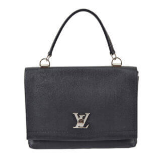 Louis Vuitton Lockme II Leder Handtasche Schwarz Second Hand 2