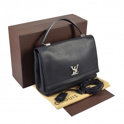 Louis Vuitton Lockme II Leder Handtasche Schwarz Second Hand 1