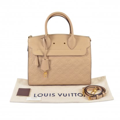 Louis Vuitton Pont-Neuf MM Monogram Empreinte Leder Dune Handtasche Second Hand 1