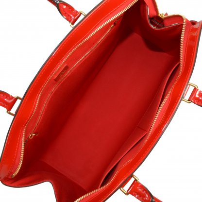 Louis Vuitton Bréa MM Monogram Vernis Leder Handtasche Rot Second Hand 7