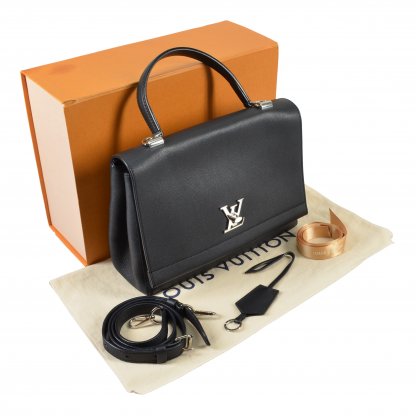 Louis Vuitton Lockme II Leder Handtasche Schwarz Second Hand 12