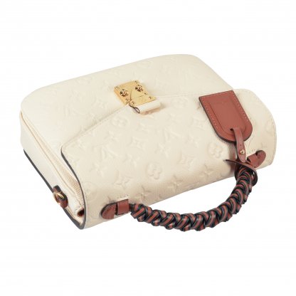 Louis Vuitton Pochette Metis Monogram Empreinte Leder Handtasche Creme Beige Second Hand 6