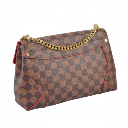 Louis Vuitton Caissa Chain Clutch Bag Damier Ebene Handtasche Second Hand 3