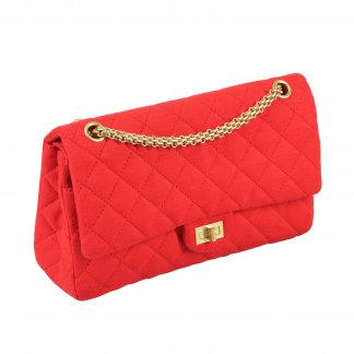 CHANEL 2.55 Reissue Jersey Double Flap Bag 227 Rot Handtasche Second Hand 2