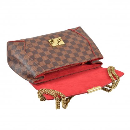 Louis Vuitton Caissa Chain Clutch Bag Damier Ebene Handtasche Second Hand 7