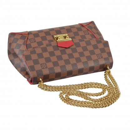 Louis Vuitton Caissa Chain Clutch Bag Damier Ebene Handtasche Second Hand 6