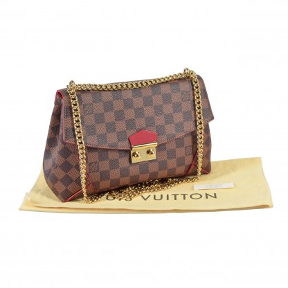 Louis Vuitton Caissa Chain Clutch Bag Damier Ebene Handtasche Second Hand 1