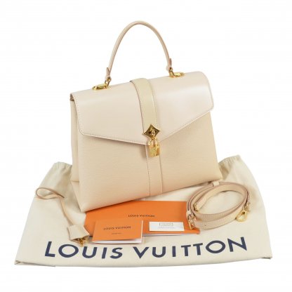 Louis Vuitton Rose des Vents MM Creme Leder Handtasche Second Hand 1