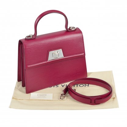 Louis Vuitton Sevigne PM Epi Leder Fuchsia Handtasche Second Hand 1