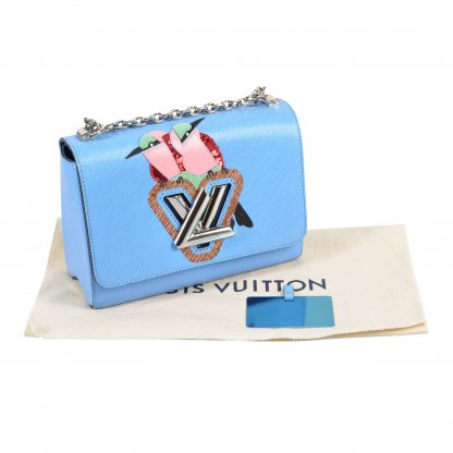 Louis Vuitton Twist MM Early Bird Epi Leder Handtasche Blau Hellblau Second Hand 1
