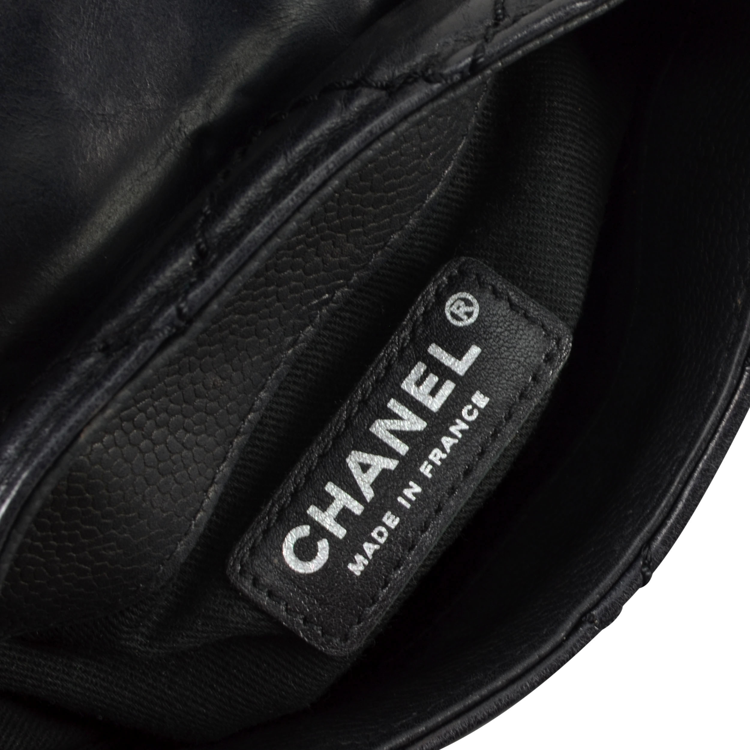 CHANEL Mini Messenger Bag Calfskin Leder Handtasche Schwarz Second Hand 9
