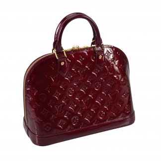 Louis Vuitton Alma PM Monogram Vernis Leder Handtasche Rouge Fauviste Second Hand 3