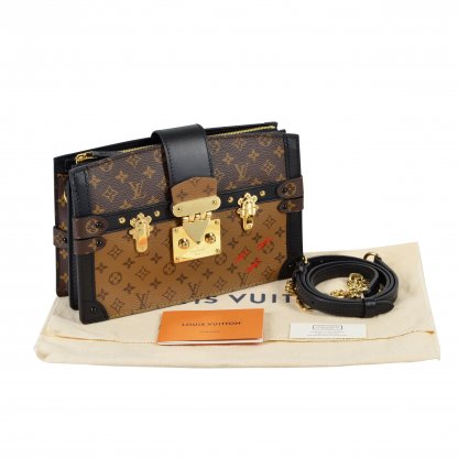 Louis Vuitton Trunk Clutch Monogram Canvas Reverse Handtasche Second Hand 1