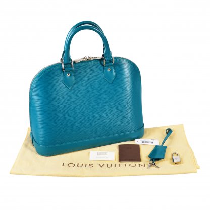 Louis Vuitton Alma PM Epi Leder Handtasche Cyan Second Hand 14357 1