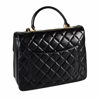 CHANEL Trendy CC Large Top Handle Bag Leder Handtasche Schwarz Second Hand 15149 2