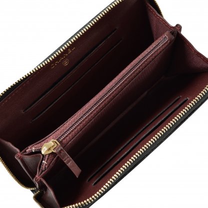 CHANEL Klassische Brieftasche mit Reißverschluss Leder Geldbörse Schwarz Second Hand 15121 6