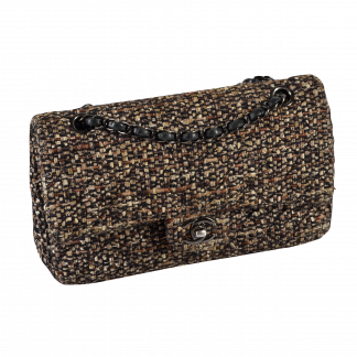 CHANEL Timeless Classic Tweed Double Flap Bag Medium Handtasche Second Hand 15105 1