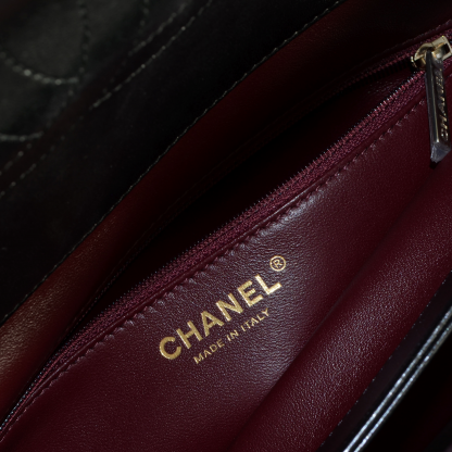 CHANEL Trendy CC Large Top Handle Bag Leder Handtasche Schwarz Second Hand 15149 10