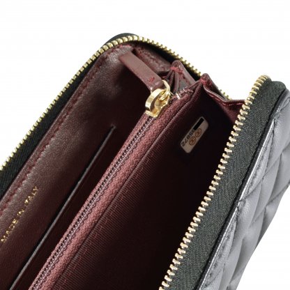 CHANEL Klassische Brieftasche mit Reißverschluss Leder Geldbörse Schwarz Second Hand 15121 7