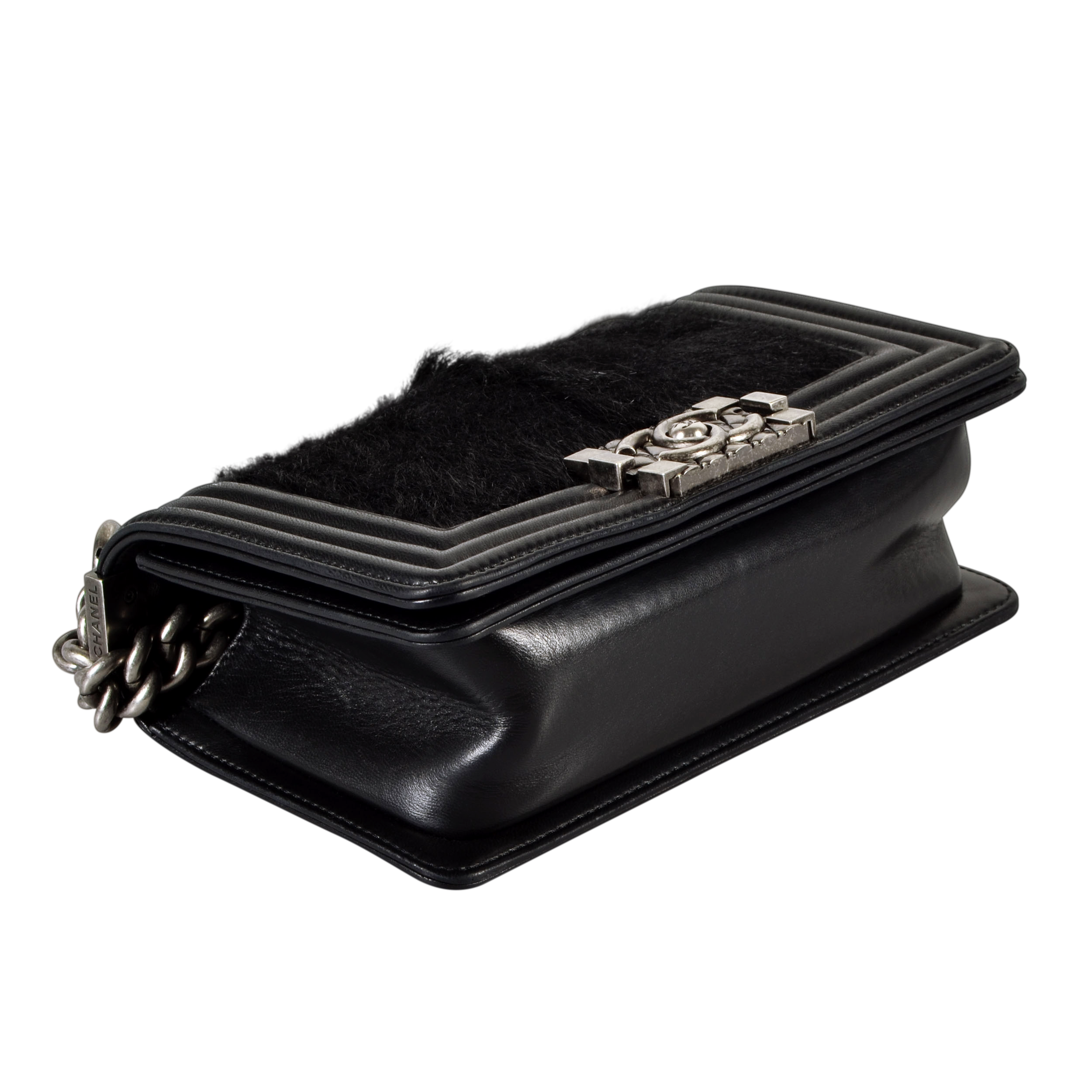 CHANEL Boy Bag Small Goat Hair Handtasche Schwarz Second Hand 15363 5
