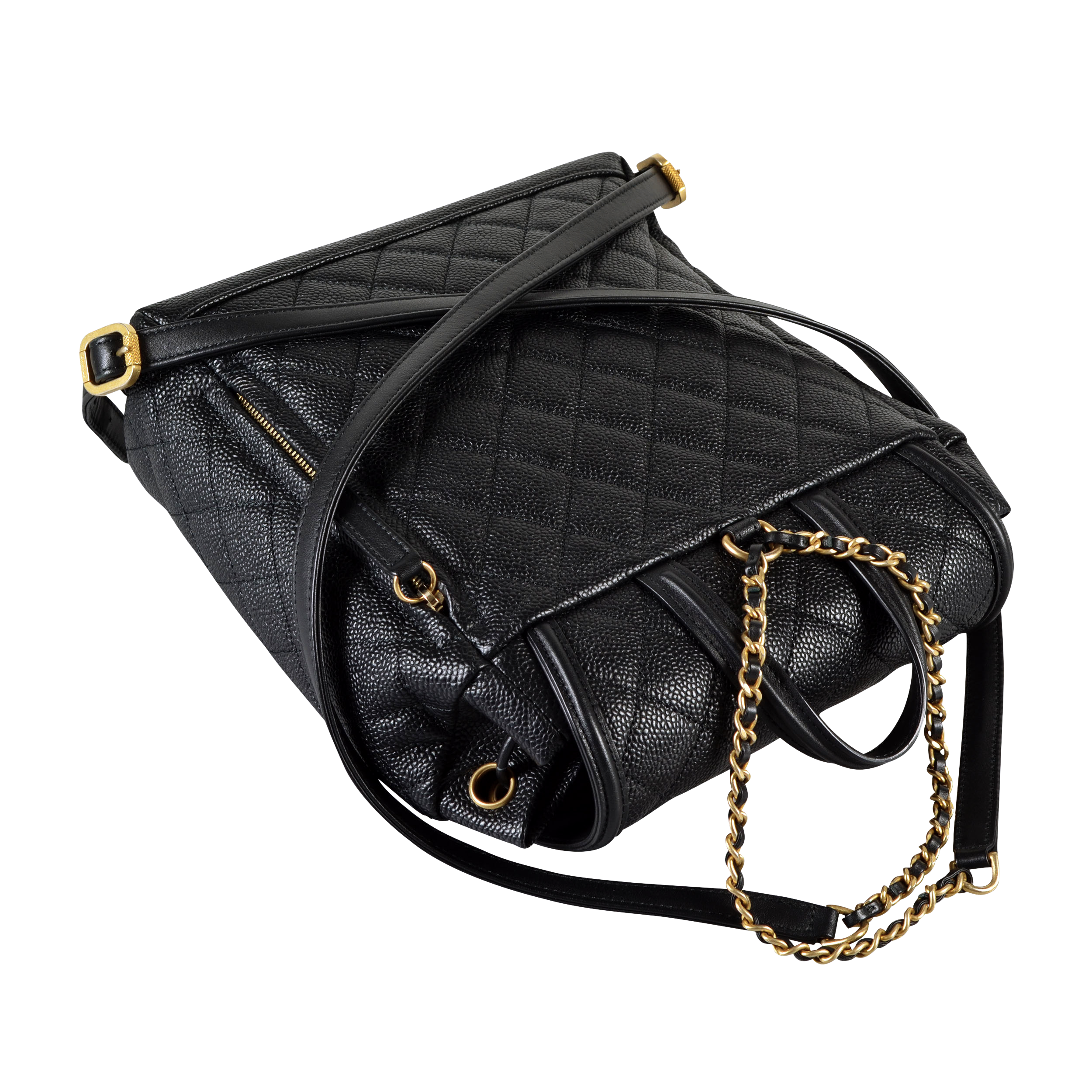 CHANEL Filigree Cavair Leder Rucksack Schwarz Second Hand 15403 3