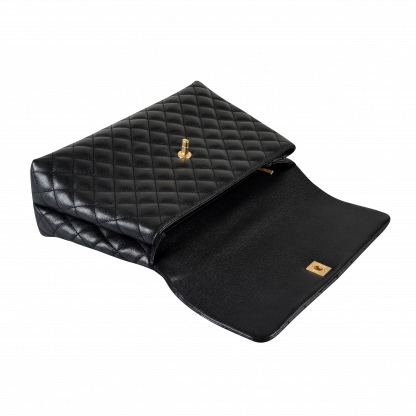 CHANEL Coco Handle Large Flap Bag Leder Handtasche Schwarz Second Hand 15929 6