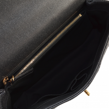 CHANEL Coco Handle Large Flap Bag Leder Handtasche Schwarz Second Hand 15929 7