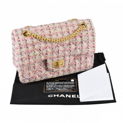 CHANEL 2.55 Reissue Mini Flap Bag Tweed Handtasche Bunt Second Hand 16026 1