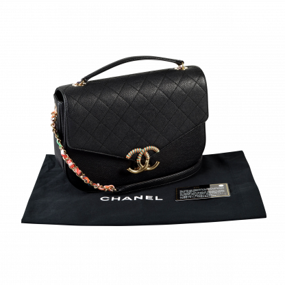CHANEL Coco Curve Flap Bag Caviar Leder Handtasche Schwarz Second Hand 16134 1