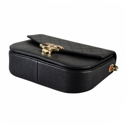 CHANEL Coco Curve Flap Bag Caviar Leder Handtasche Schwarz Second Hand 16134 4