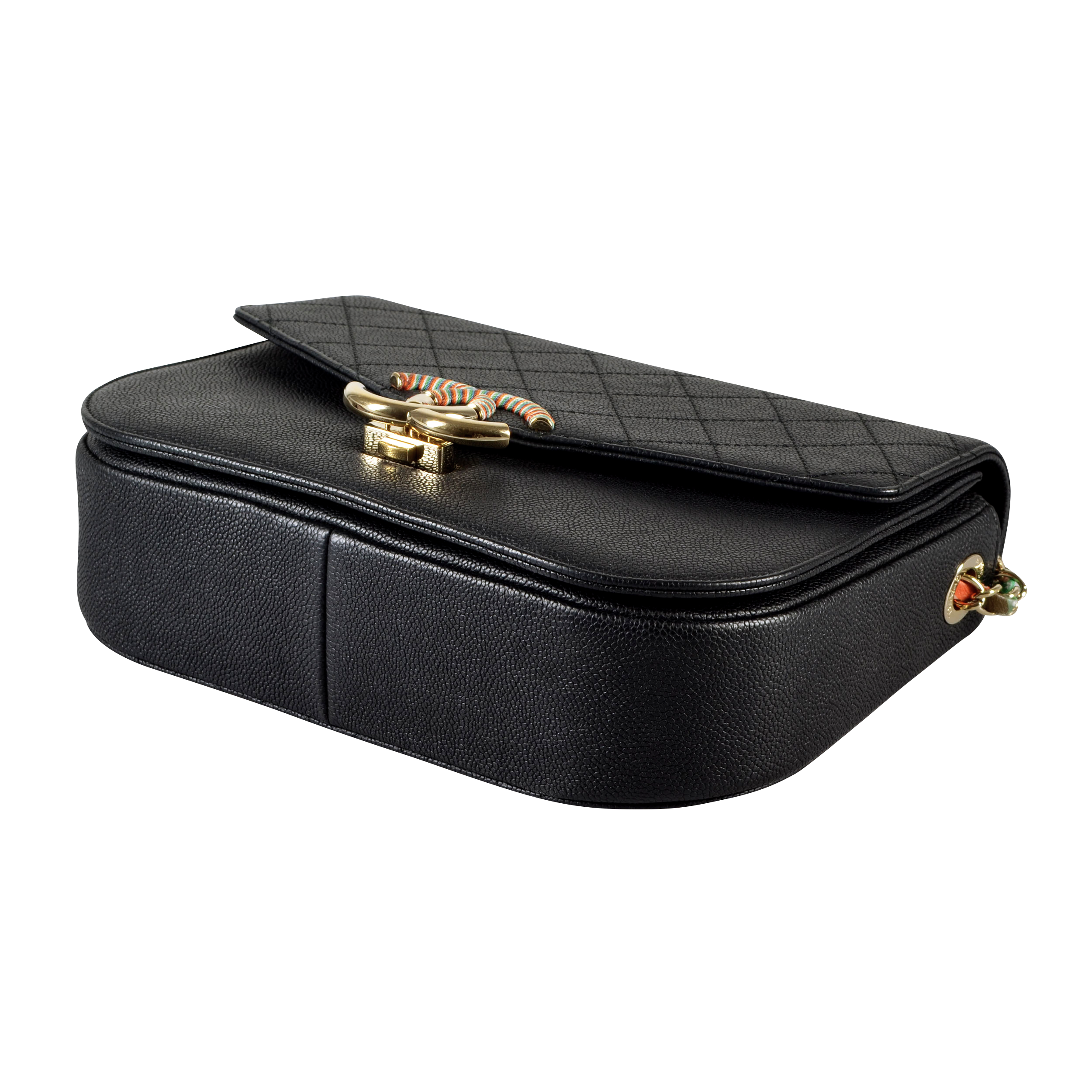 CHANEL Coco Curve Flap Bag Caviar Leder Handtasche Schwarz Second Hand 16134 4