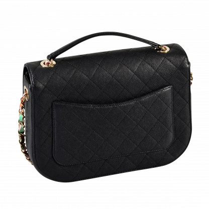 CHANEL Coco Curve Flap Bag Caviar Leder Handtasche Schwarz Second Hand 16134 3