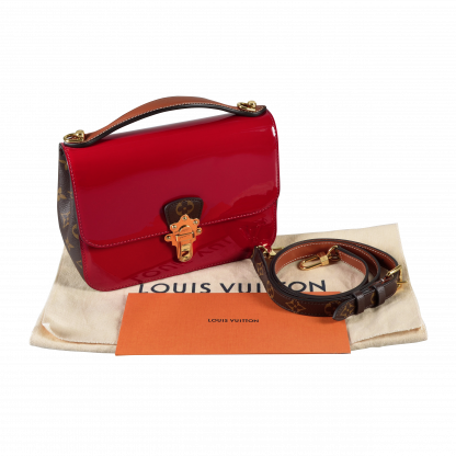 Louis Vuitton Cherrywood BB Vernis Leder Handtasche Rot Second Hand 16061 1