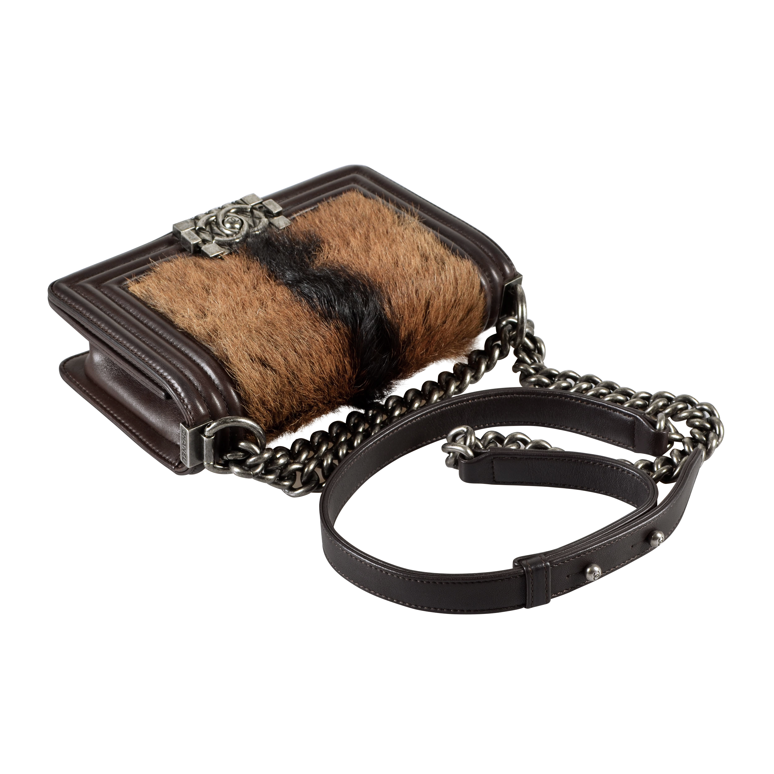 CHANEL Boy Bag Small Goat Hair Handtasche Braun Second Hand 16200 6