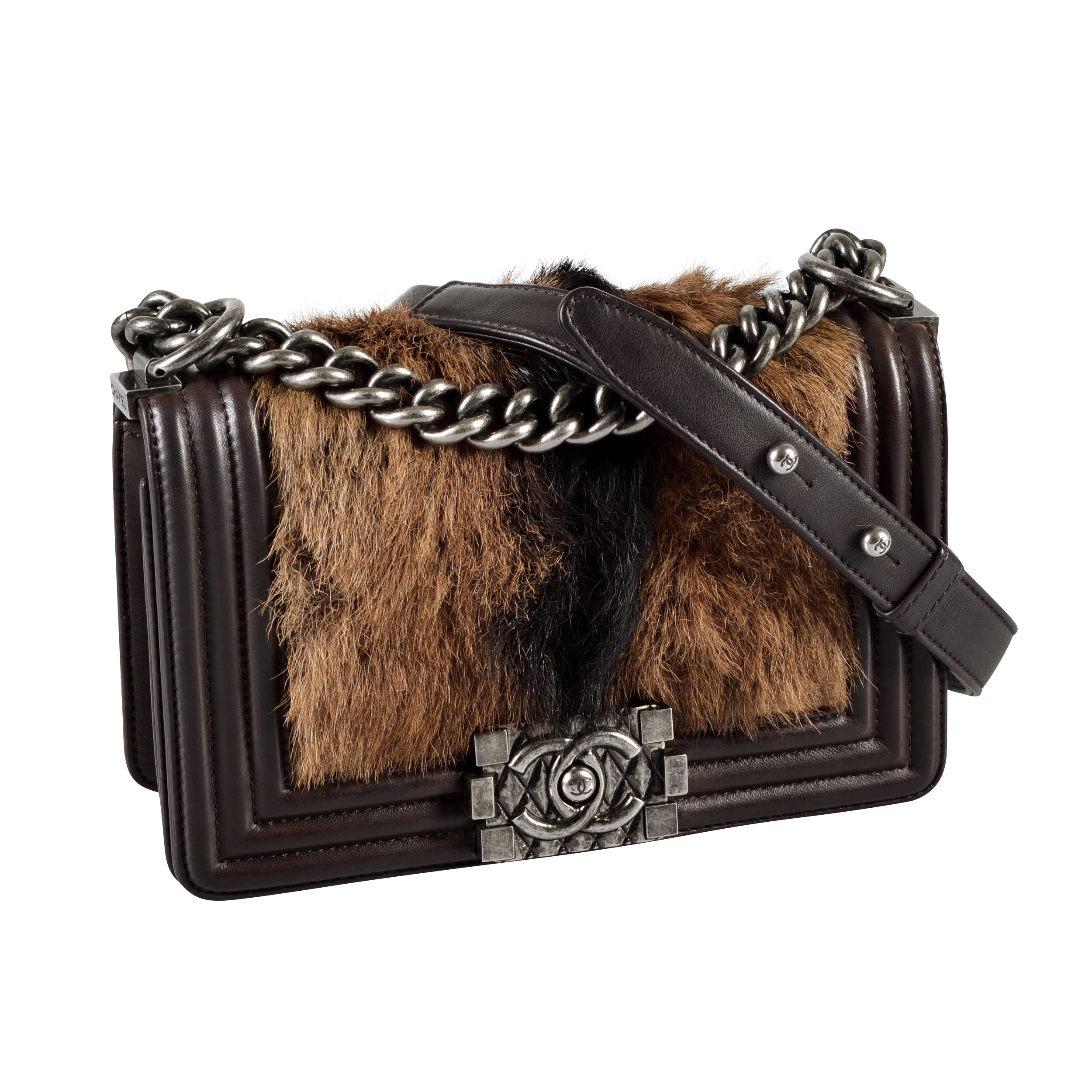 CHANEL Boy Bag Small Goat Hair Handtasche Braun Second Hand 16200 2