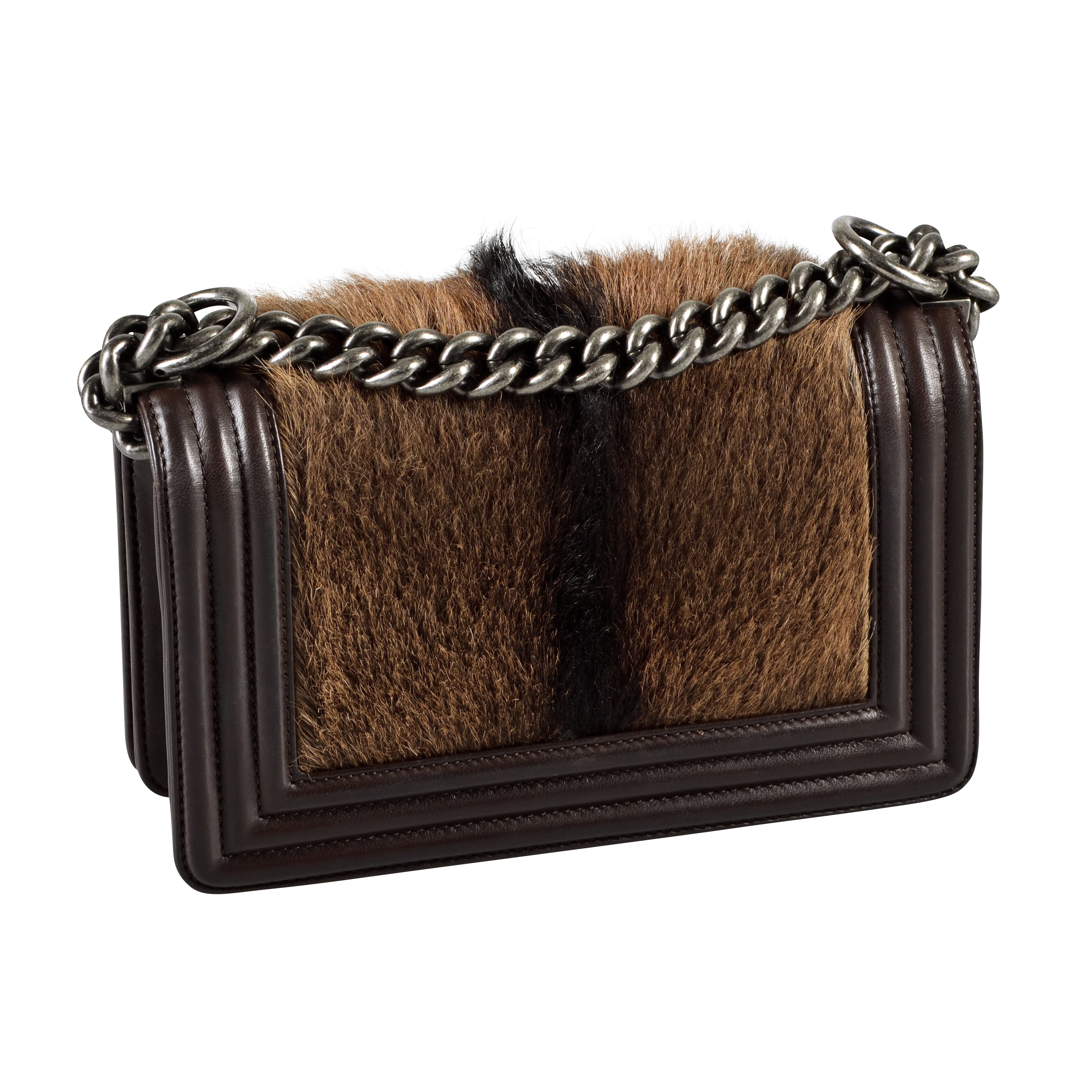 CHANEL Boy Bag Small Goat Hair Handtasche Braun Second Hand 16200 3