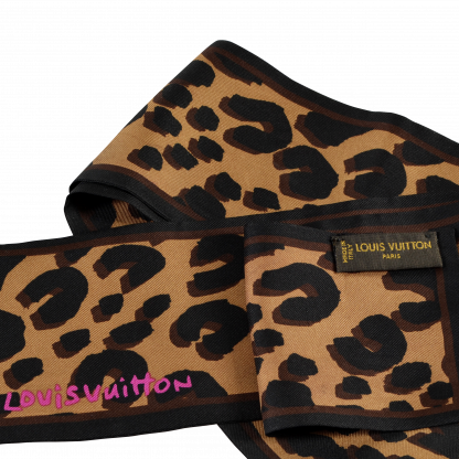 Louis Vuitton Stephen Sprouse Leopard Marron Silk Bandeau Seidentuch Second Hand 14814 3