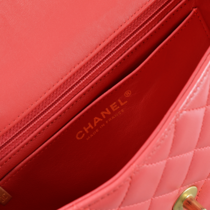 CHANEL Lucky Charm Mini Flap Bag Rosa Leder Handtasche Second Hand 16609 10